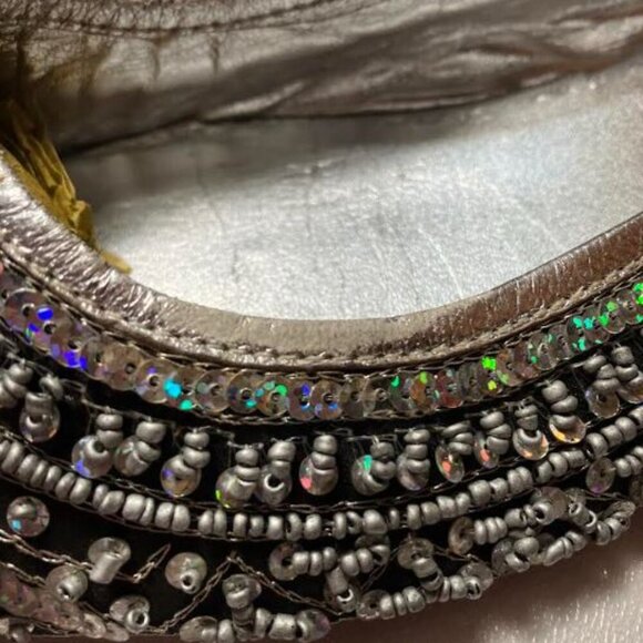 Naughty Monkey Flat Ballet-Style Sequin-Covered Shoes with Ties Size 8.5  EUC - Picture 9 of 11